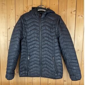 Pajar Canada Packable Quilted Puffer Jacket w/ Detachable Sleeves, Black- Size M